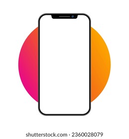 Vector moderno para el SmartPhone Orange Showcase Mockup
