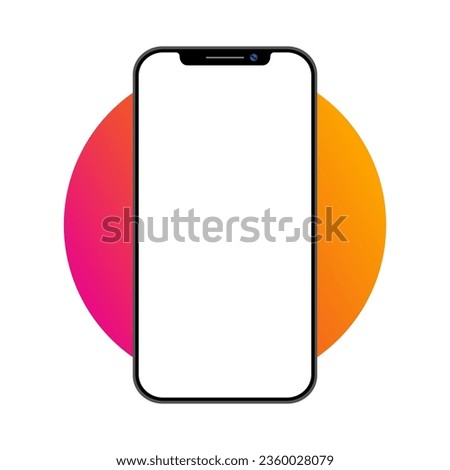 Modern Smartphone Orange Showcase Mockup Vector