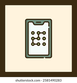 Modern Smartphone Pattern Lock Screen Icon Design
