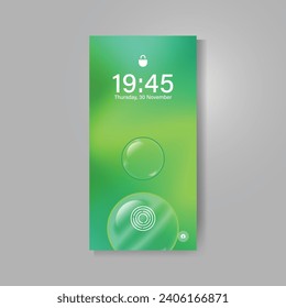 Pantalla moderna de smartphone con el concepto de fondo de pantalla abstracto de burbujas