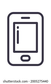 modern smartphone screen isolated, line style