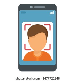 Modern smartphone security icon. Flat illustration of modern smartphone security vector icon for web design