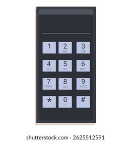 Modernes Smartphone zeigt eine numerische Tastatur mit Buchstaben für Messaging