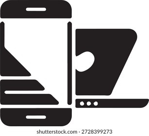 Modern smartphone and tablet device icon set, generative AI