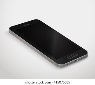 Plantilla moderna para smartphone. Ilustración vectorial de teléfono móvil oscuro