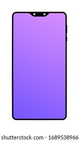 Modern smartphone with thin edge and blank screen for copy space. Vector realistic illustation