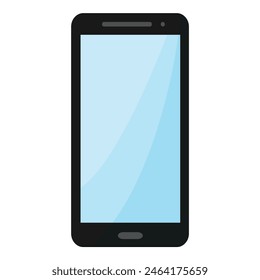 Modern smartphone with touchscreen. Vector illustration in flat design. Representing modern technology and communication. Isolated electronic device with a simple. Contemporary icon