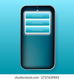 Una interfaz de usuario moderna para smartphones que muestra notificaciones de chat utilizando una característica dinámica del sistema operativo estilo isla
