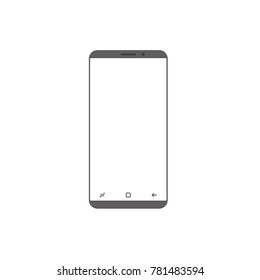 Modernes Smartphone, Vektorsymbol einzeln auf Weiß. Website-Schnittstellenpiktogramm