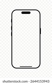 Modern Smartphone Vector Mockup with Notch Display and Clean Design for App Presentation