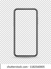Modern smartphone vector mockup. Vector object isolated on transparent background