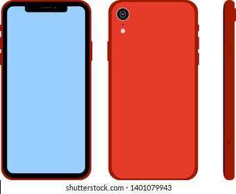 modern smartphone with a view from three sides