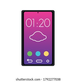 modern smartphone in white background vector illustration design