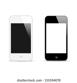 Modern smartphones with blank screen. Vector illustration