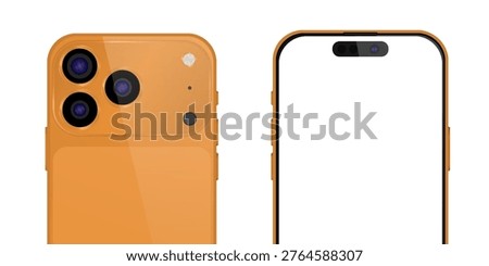 Modern smartphones collection with different models. Realistic mobile phones set with blank screens for app design.