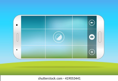 Modern smartphones photo application template. Vector layout