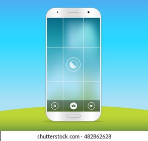 Modern smartphones photo application template. Vector layout