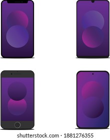 smartphones modernos frente vector de la forma con uso simple