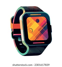 modern smartwatch device tech icon isolated