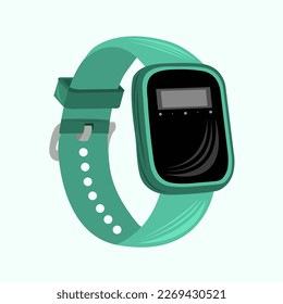Modern smartwatch flat vector illustration. Cute trendy modern smartwatch cartoon vector illustration for graphic design and decorative element