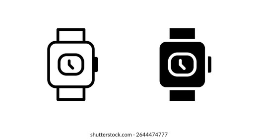Modern smartwatch icon set symbolizing wearable technology, gadgets, and digital devices. Perfect for fitness, health, and communication themes.