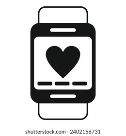 Modern smartwatch icon simple vector. Sport data run. Health heart rate