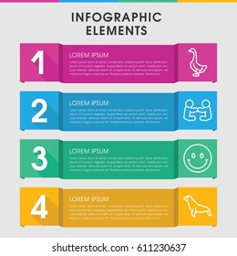 Modern smiling infographic template. infographic design with smiling icons includes goose, seal, smiley. can be used for presentation, diagram, annual report, web design. 