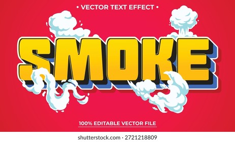 Moderno ilustrador de efectos de estilo de texto editable de Smoke, Plantilla de diseño de Vector