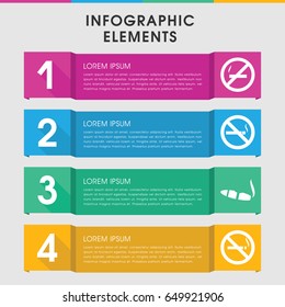 Modern smoking infographic template. infographic design with smoking icons includes no smoking. can be used for presentation, diagram, annual report, web design.