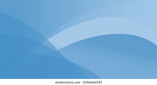 Modern smooth blue gradient background with soft curved wave shapes and light tones, abstract minimal vector design suitable for website, banner, presentation, poster, n business backdrop illustration