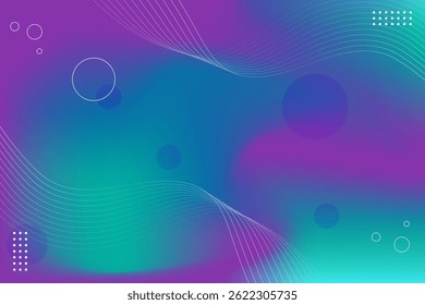 A modern and smooth design featuring a gradient of purple, blue, and green hues with flowing wave lines
