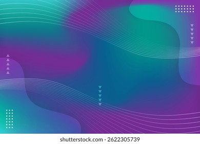 A modern and smooth design featuring a gradient of purple, blue, and green hues with flowing wave lines