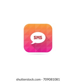 Modern SMS Icon With Long Shadow
