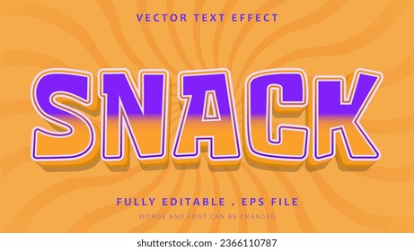 Modern Snack Editable Text Effect Design Template . Effect Saved In Graphic Style