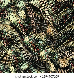 Modern snake effect design for print seamless pattern