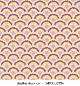 Modern snake skin scales squama background, vector seamless fabric pattern, tiled textile print. Typical japanese squama scales seamless arc tiles mosaic. Reptile skin pattern.