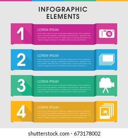 Modern snapshot infographic template. infographic design with snapshot icons includes photos, camera. can be used for presentation, diagram, annual report, web design.