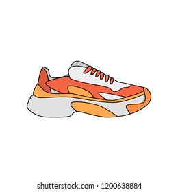 Modern sneaker for everyday wear. Vector illustration.