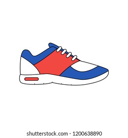 Modern sneaker for everyday wear. Vector illustration.