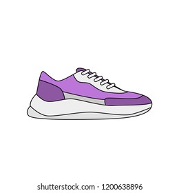 Modern sneaker for everyday wear. Vector illustration.
