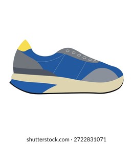 Moderne Sneaker-Vektorgrafik mit einer stilvollen Farbpalette. Minimalistisches Schuhdesign für Mode, Lifestyle und Sportbekleidungsprojekte. Hochwertiges Flachsymbol für Web- und Druckanwendungen