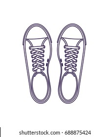 Modern sneakers isolated vector icon. Outdoor sport activity, casual shoes illustration.