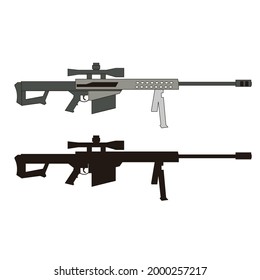 modern sniper riffle barret vector design