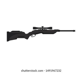 Modern sniper rifle. Vector illustration on a white background.