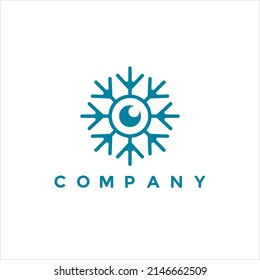 Modern snow eye logo illustration design