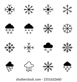 modern snow, snowfall icon set. creative crystal ice solid outline icons sign, vector illustration.
