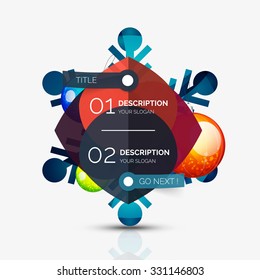 Modern snowflake icon with infographic elements. Vector illustration