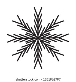 modern snowflake icon over white background, line style, vector illustration