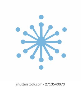 Símbolo de copo de nieve moderno en estilo plano mínimo para imágenes de invierno y proyectos creativos de temporada.