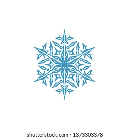 Modern Snowflakes Symbol Icon for holiday Christmas winter ornament decorations